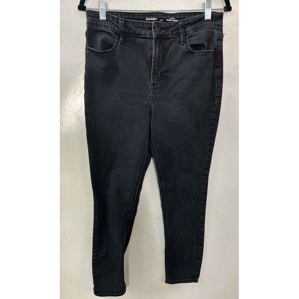 Old Navy Rockstar Super Skinny High Rise Jeans Womens Size 8 Shortβ Black